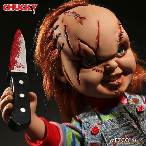 Chucky. Remember he's your friend to the end! Get him before Christmas! Chucky. Remember he's your friend to the end! Get him before Christmas! Chucky 'Deluxe' Scarred.15-Inch 'talking' from Mezco. £78 from DragonGeeks. http://www.dragongeeks.uk 