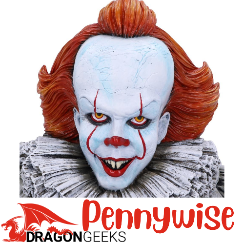 That creepy clown Pennywise is back at DragonGeeks to frighten and get you all in the mood for Halloween. Pennywise the Dancing Clown Bust is available from DragonGeeks brought to you from Nemesis Now. Pennywise is a novel written by Stephen King. It is a mysterious monster which lives in the sewers under the town of Derry, Maine, and often kills children. Come and take a look at DragonGeeks for your horror gifts for not just Halloween but for the rest of the year.
