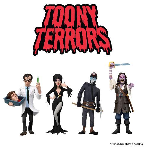 ring the fun of Saturday morning cartoons to your horror collection. Toony Terrors series 6 have arrived! Toony Terrors Series 6,Elvira, The Fog, Reanimator and My Bloody Valentine set of 4, from NECA! Bring the fun of Saturday morning cartoons to your horror collection with the adorable little creeps of Toony Terrors, NECA’s line of stylized horror icons!