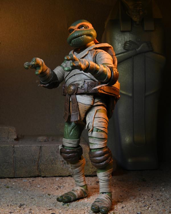 NECA TMNT x Universal Monsters Michelangelo as The Mummy Ultimate 7 Inch Action Figure.